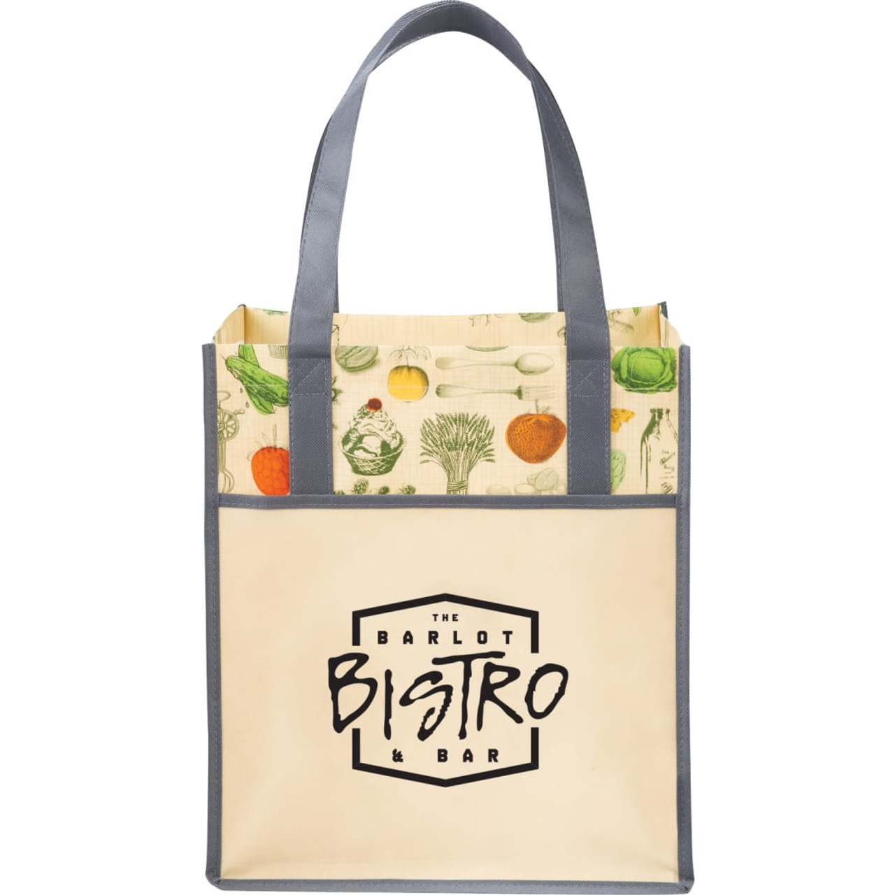 Custom Big Grocery Vintage Laminated Non-Woven Tote