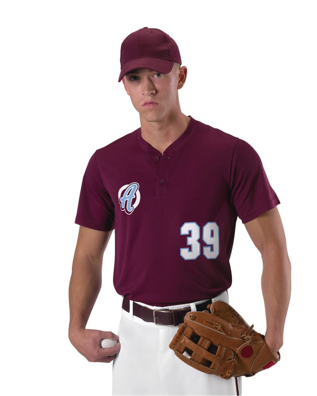 Custom Youth Baseball Two Button Henley Jersey - 522MMY