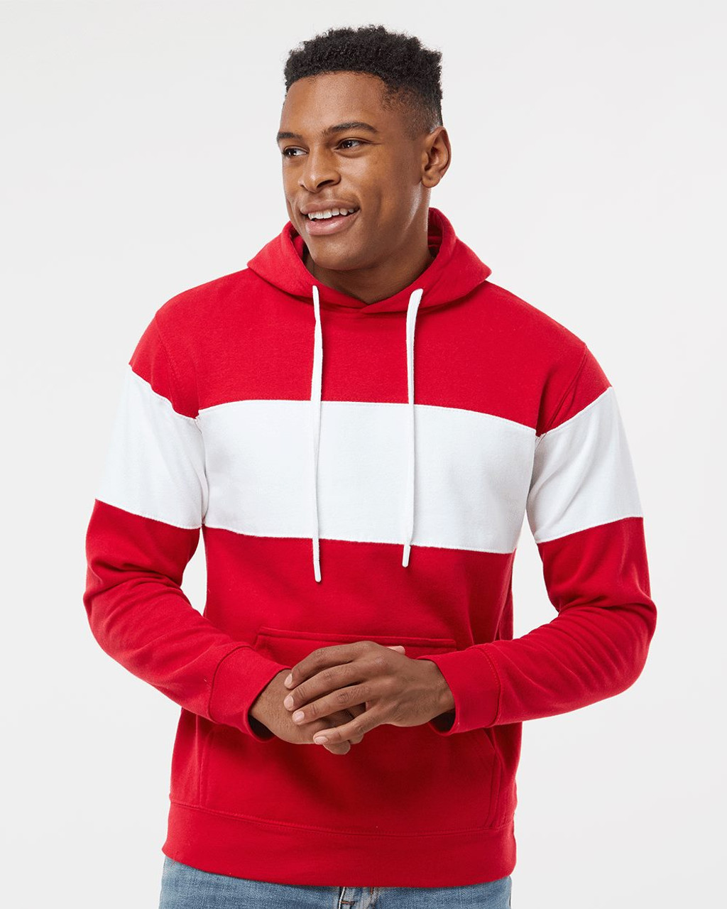 Custom Varsity Fleece Colorblocked Hooded Sweatshirt - 8644