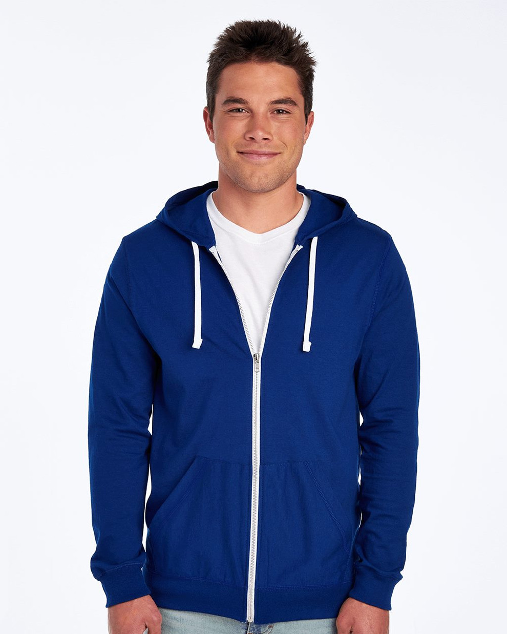 Custom Sofspun® Full-Zip Hooded Long Sleeve T-Shirt - SF60R