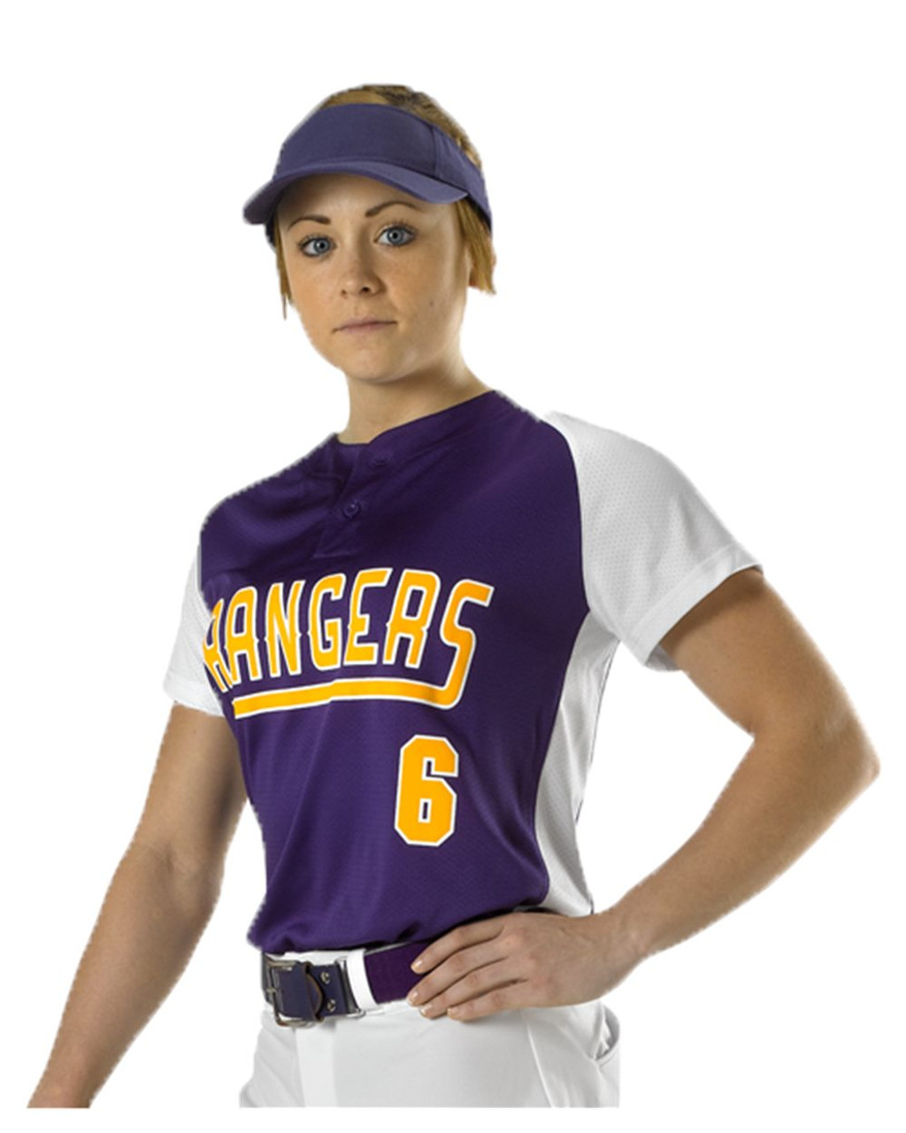 Custom Women's Two Button Fastpitch Jersey - 522PDW