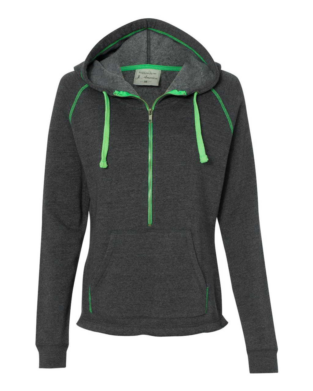 Custom Women's Half-Zip Triblend Hooded Pullover Sweatshirt - 8876