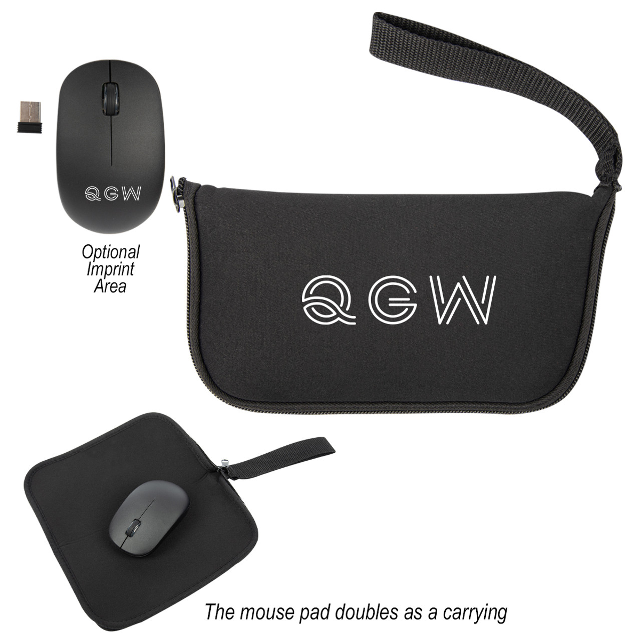 Custom Wireless Mouse With Mousepad Carrying Case 26513