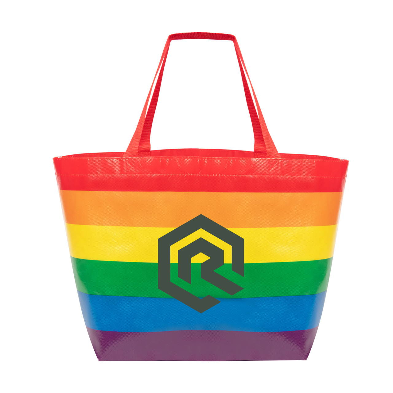 Custom Rainbow Laminated Non-Woven Tote Bag 30084