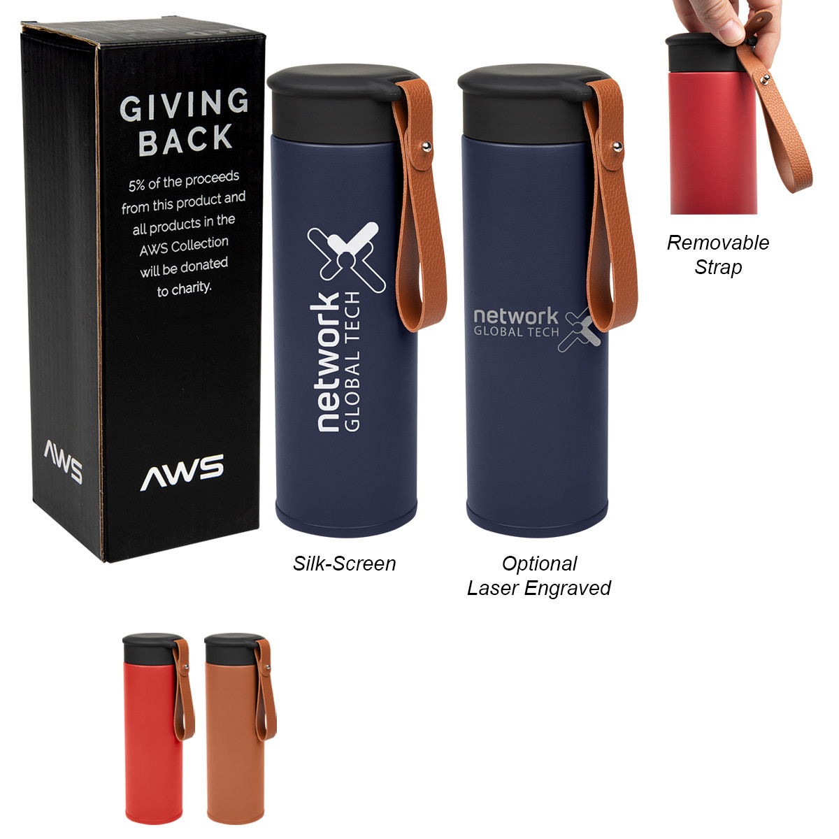 Custom 14 Oz. AWS Conrad Stainless Steel Bottle 50153