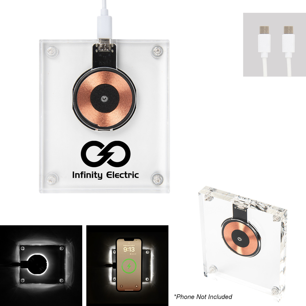 Custom 15W Acrylic Light Up Wireless Charger 25163