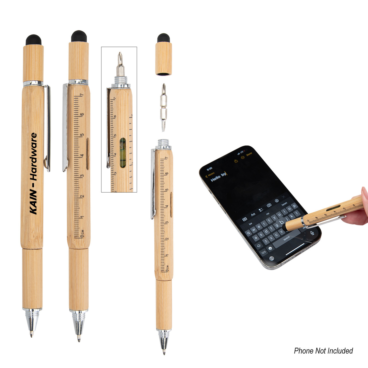 Custom Bamboo Multi-Function Tool Pen 11993