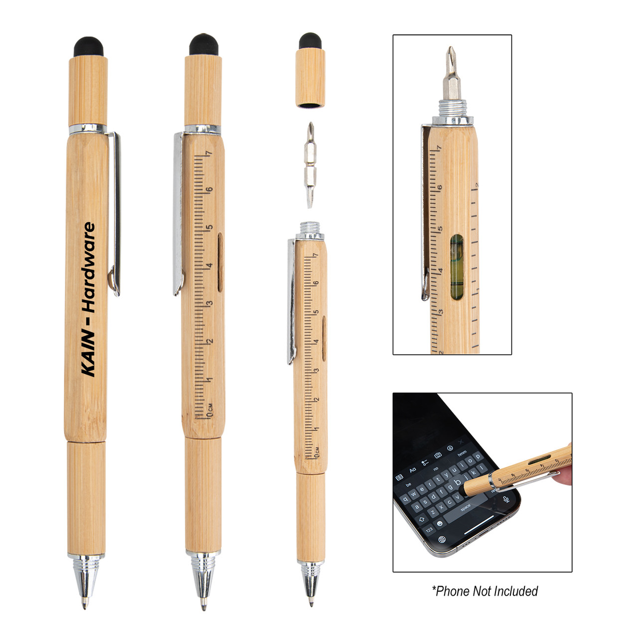 Custom Bamboo Multi-Function Tool Pen 11993