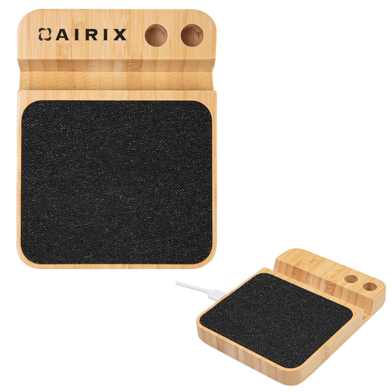 Custom 10W Bamboo Wireless Charger With Pen Holder 25175