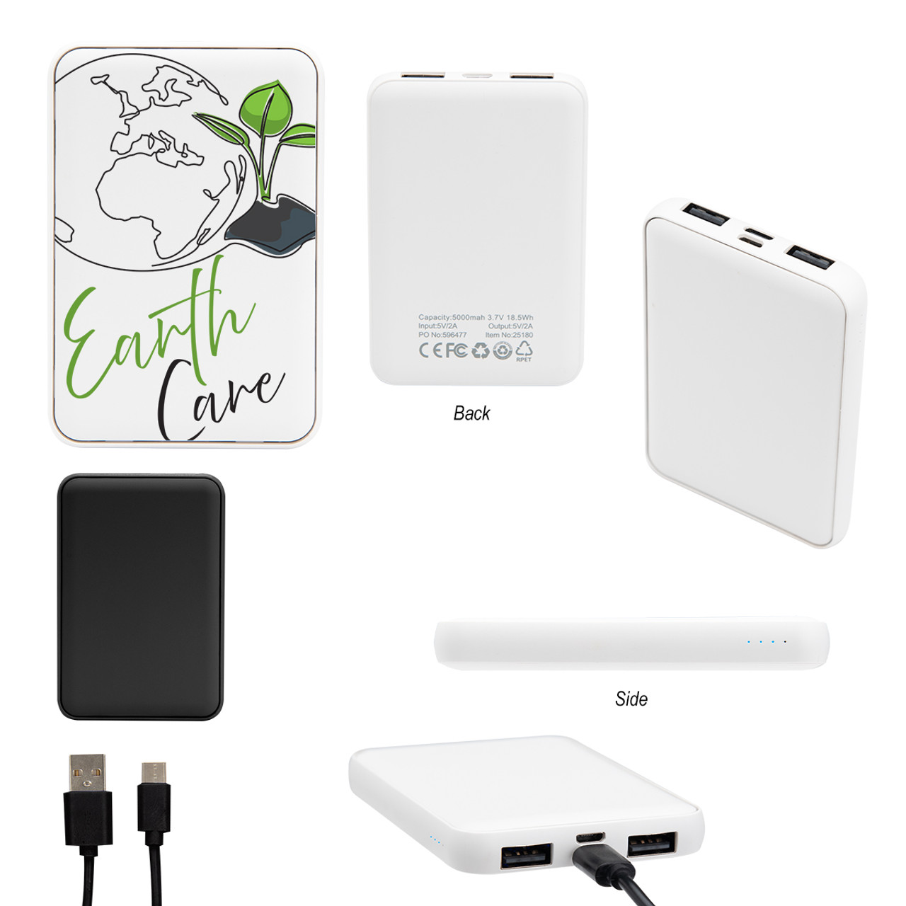 Custom 5000 mAh RPET Power Bank 25180