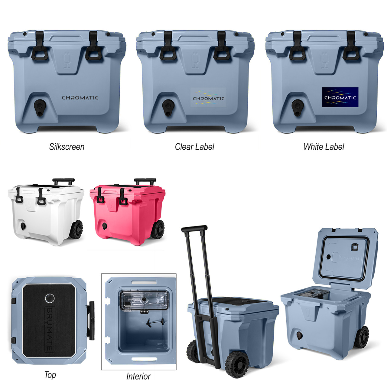 Custom 35 Qt. BrüMate BrüTank Rolling Cooler 35056