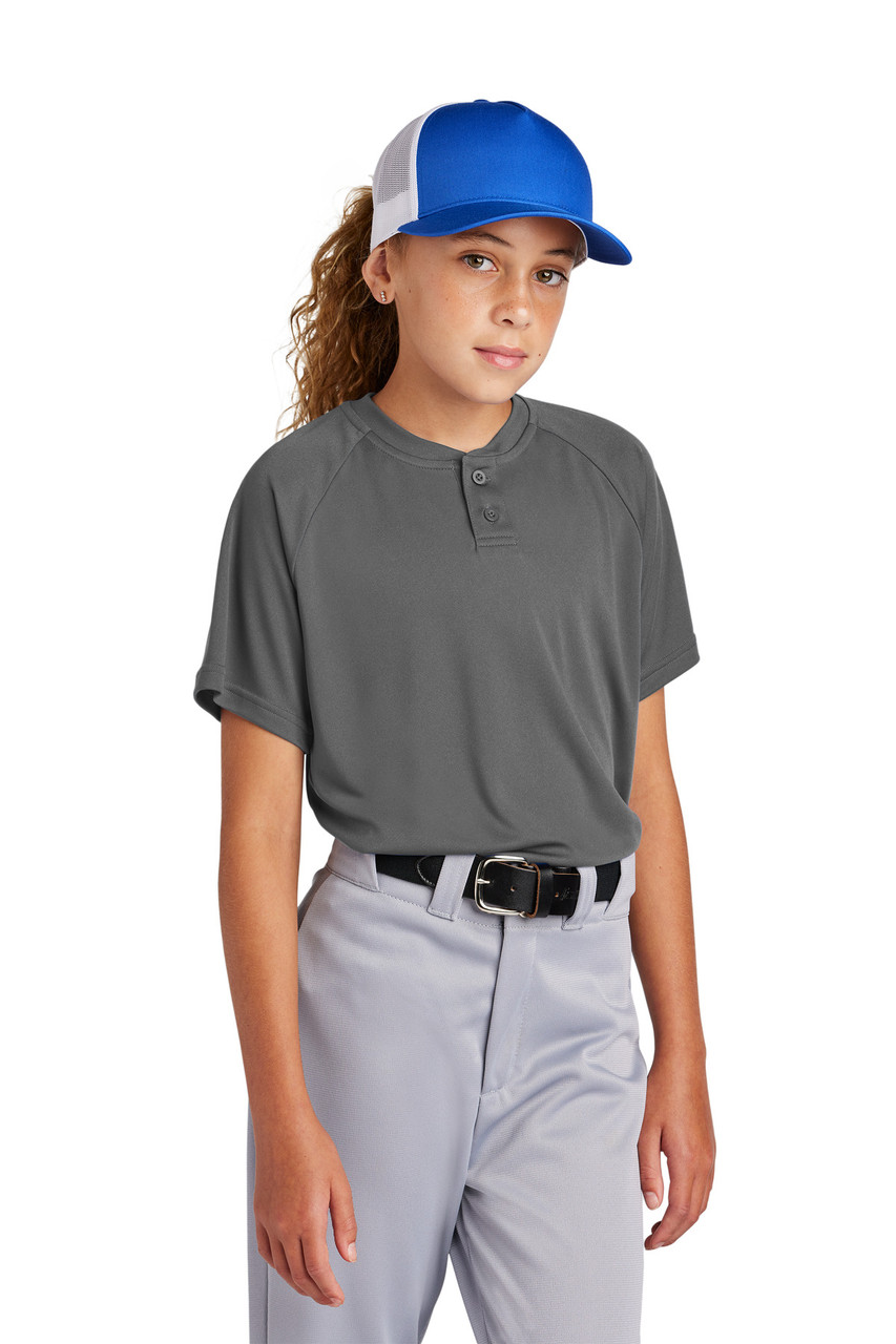 Custom Sport-Tek Youth PosiCharge Competitor 2-Button Henley YST359