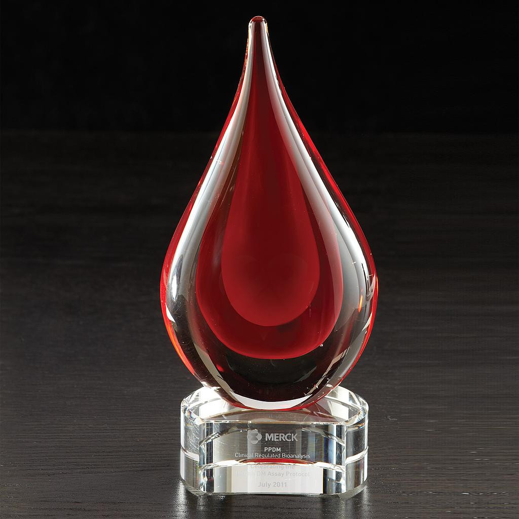 Custom Fusion Art Glass Award w/ Clear Base IC351636