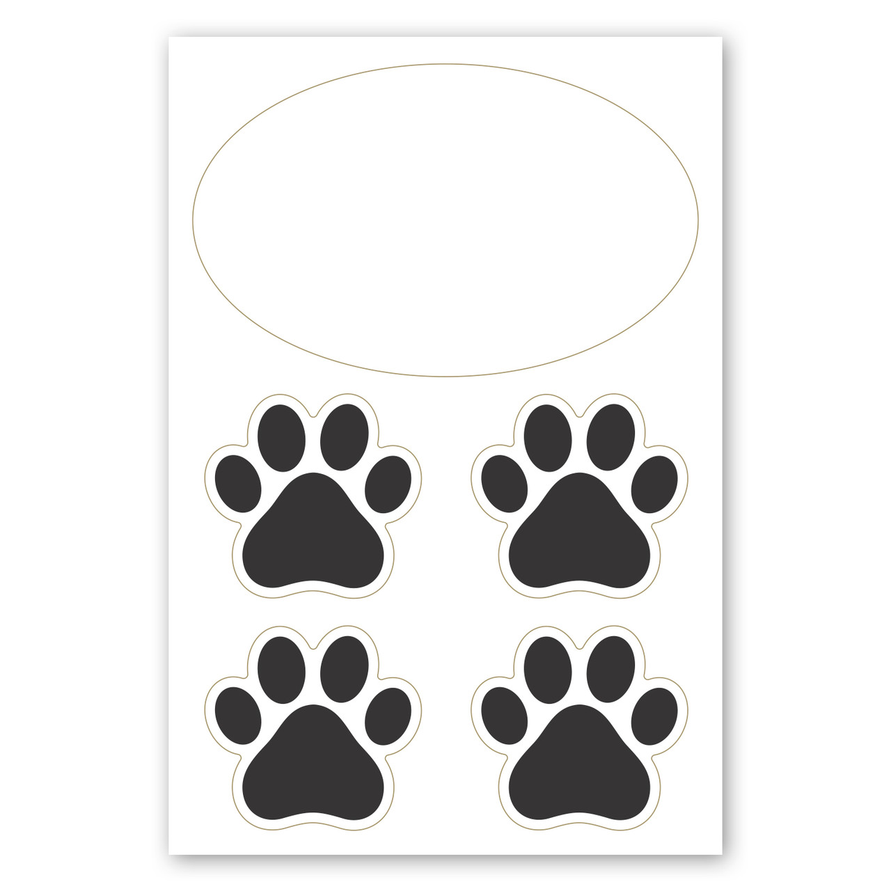 Custom 2 in 1 Oval Car Magnet with 4  Paw Prints CS75