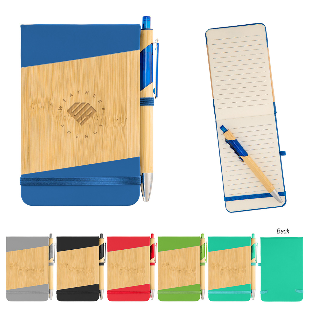 Custom Bamboo Look Jotter & Pen 65044