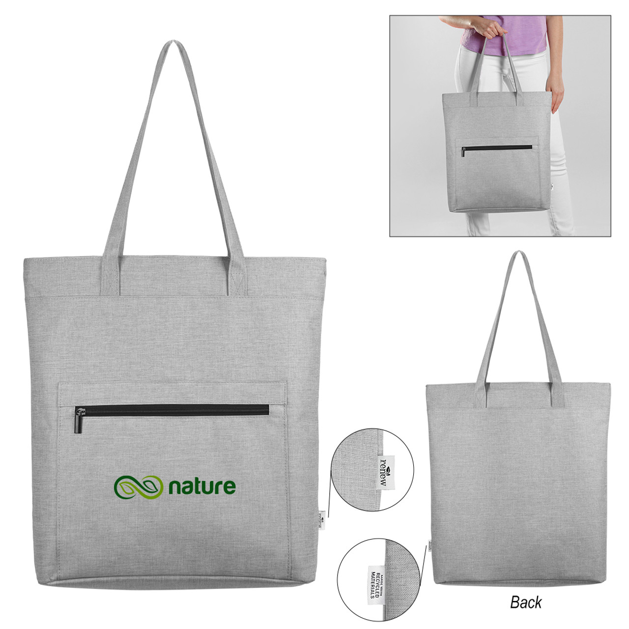 Custom Habitat rPET Heathered Tote Bag 30122