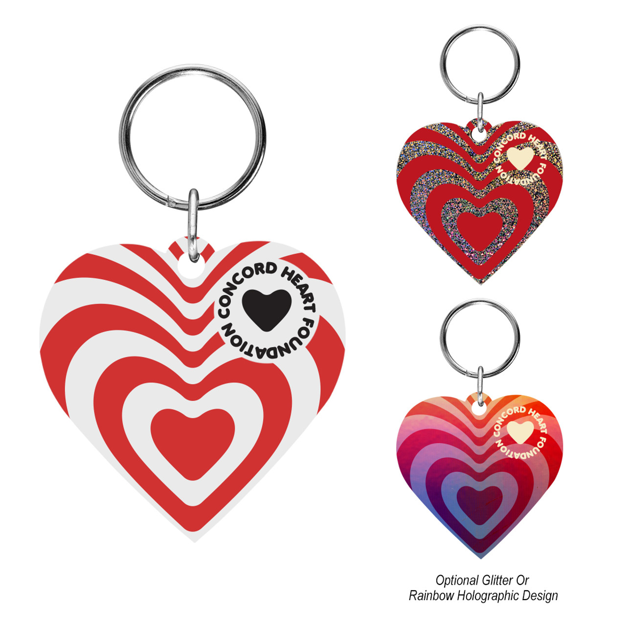 Custom Acrylic Key Tag - Heart 20105