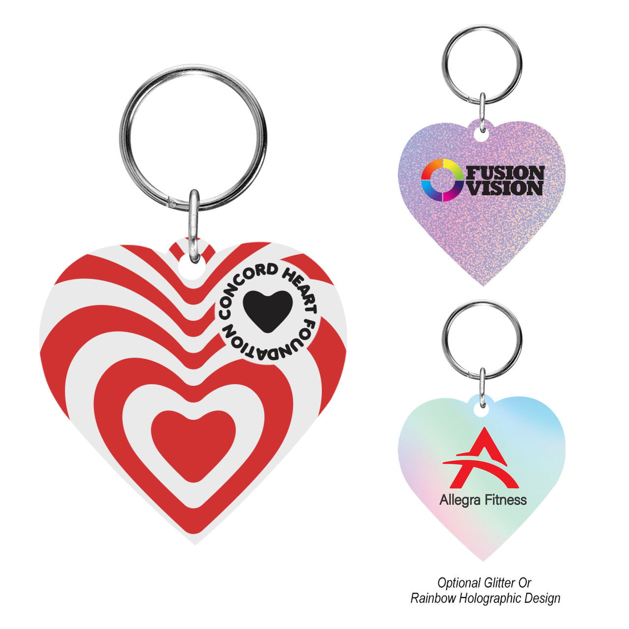 Custom Acrylic Key Tag - Heart 20105