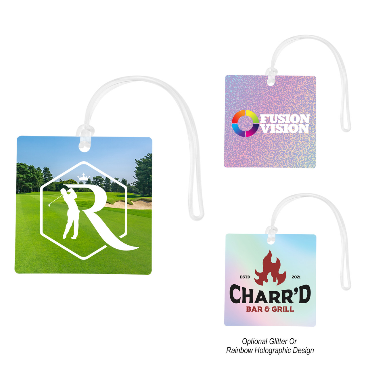 Custom Acrylic Bag Tag - 4" Square 75201