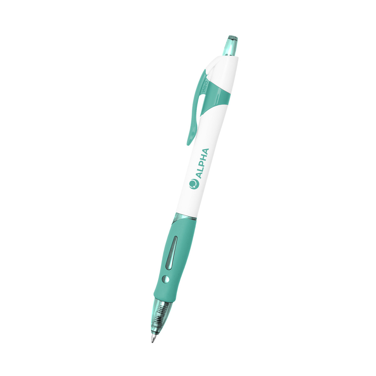 WHITE WITH TEAL