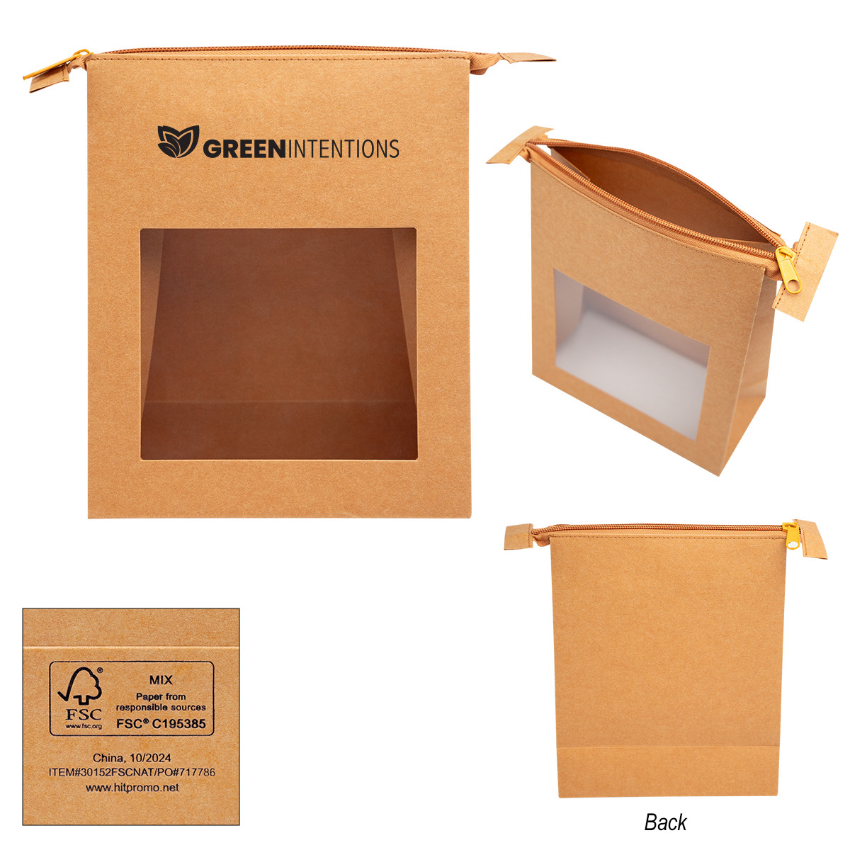 Custom Kraft Paper Zippered Pouch 30152