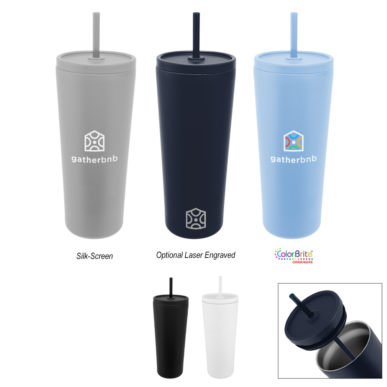 Custom 24 Oz. Brooklyn Recycled Stainless Steel Tumbler 50307