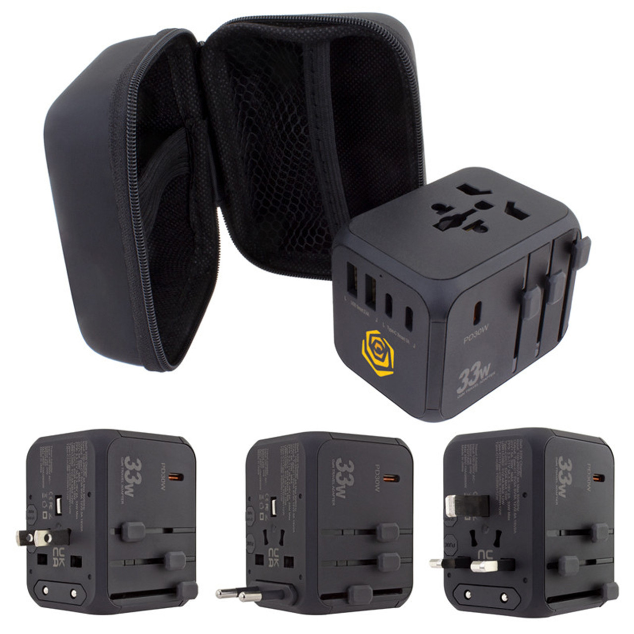 Custom 33W Universal Travel Adapter With Type-C 25330