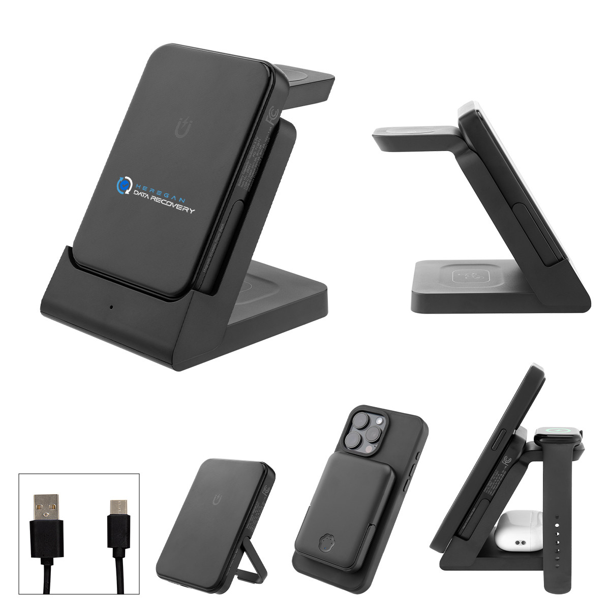 Custom 5,000 mAh Magnetic Power Bank & Watch Dock 25261