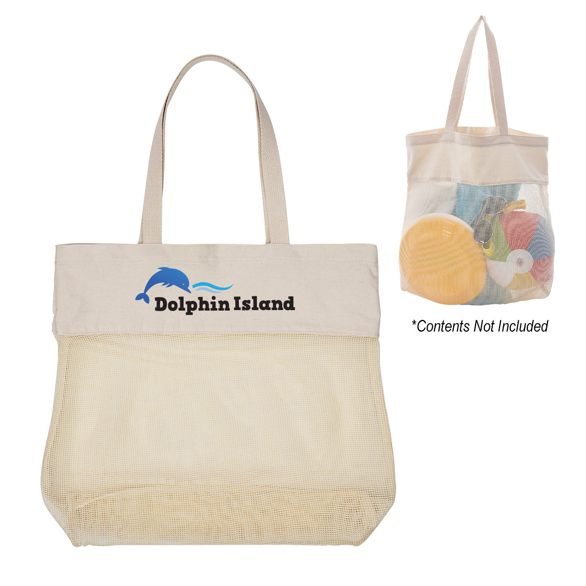 Custom Carlisle Cotton Mesh Tote Bag 3871
