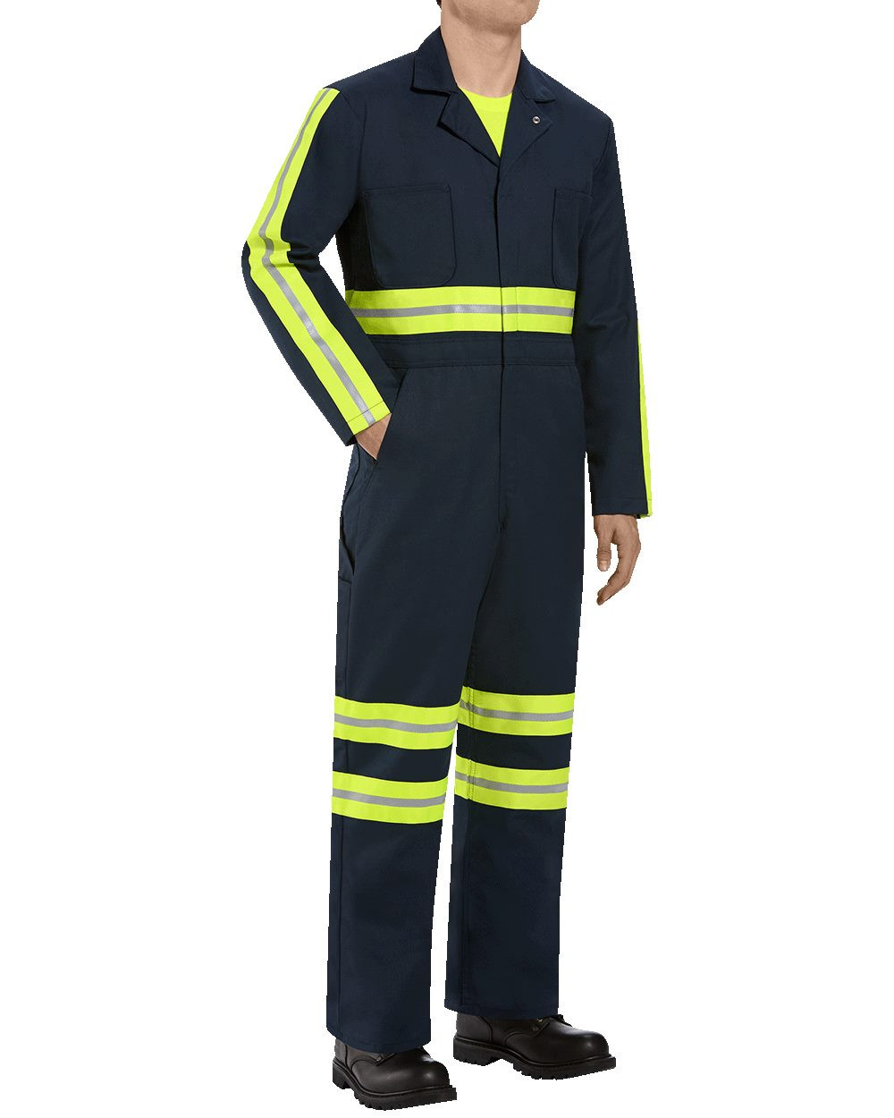 Embroidered Enhanced Visibility Action Back Coverall - Tall Sizes - CT10ENT