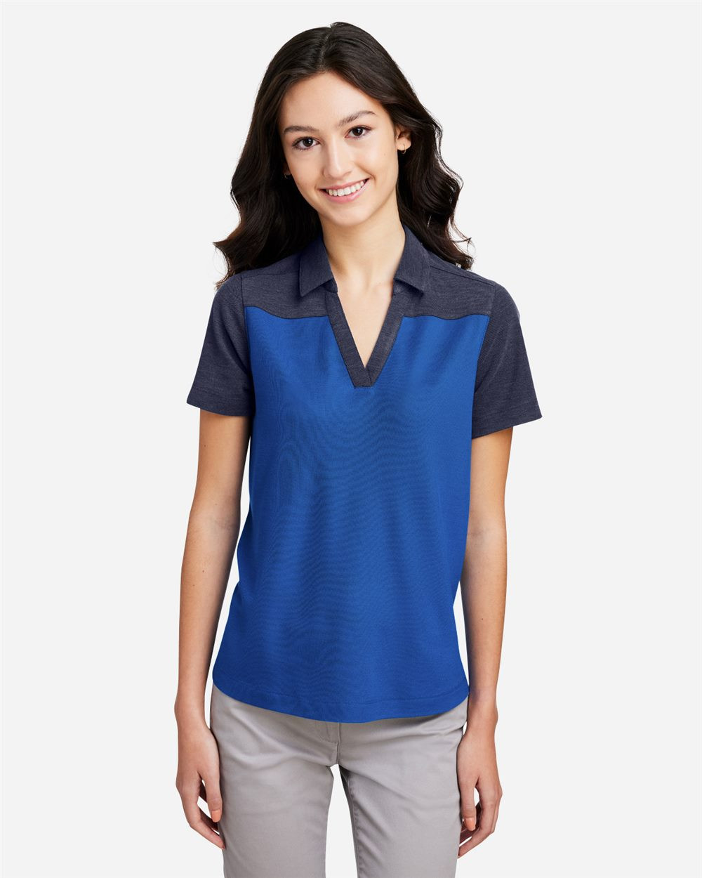 Embroidered Women's Fusion ChromaSoft™ Colorblock Polo - CE112CW