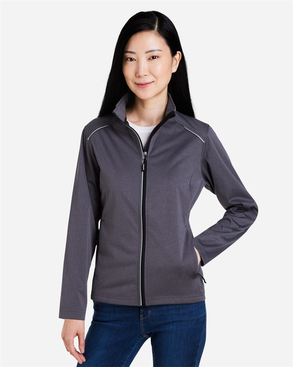 Embroidered Women's Techno Lite Three-Layer Knit Tech-Shell - CE708W