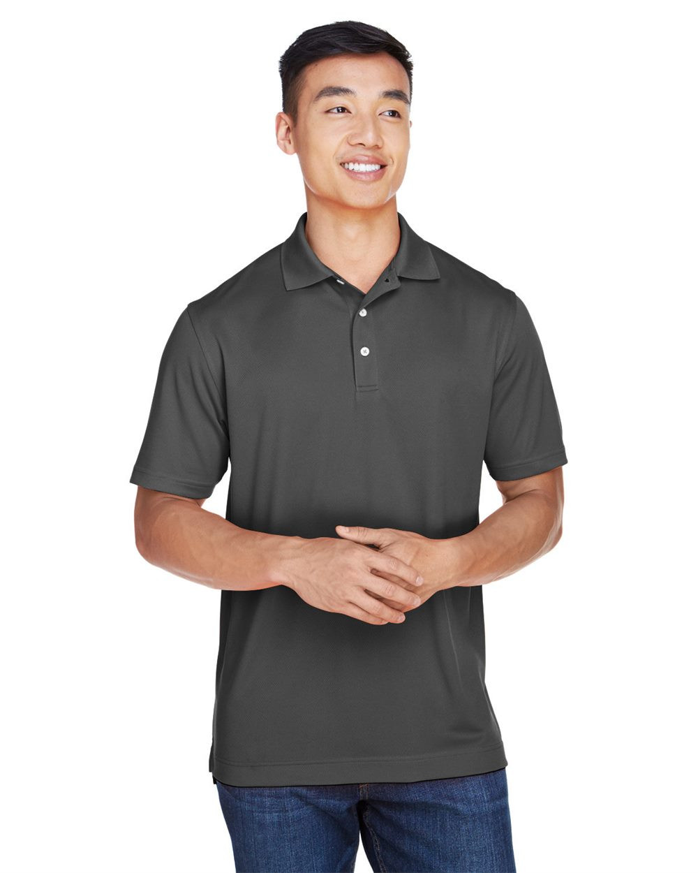 Embroidered Men's Double Mesh Polo - M353