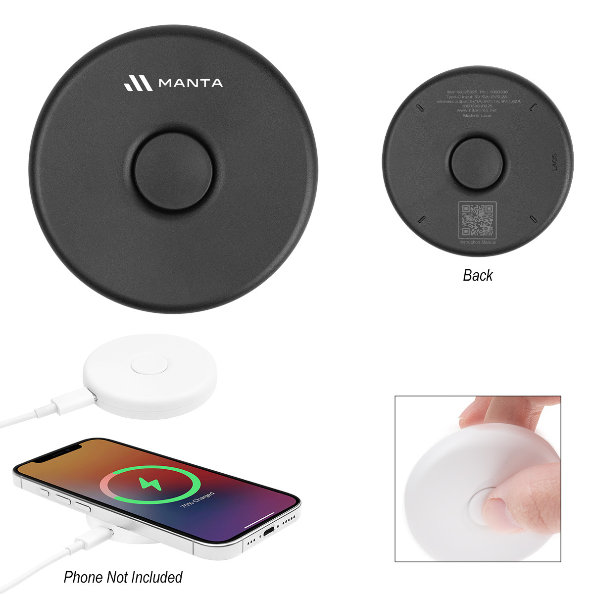 Custom rABS Fun Spinner Wireless Charger 25625