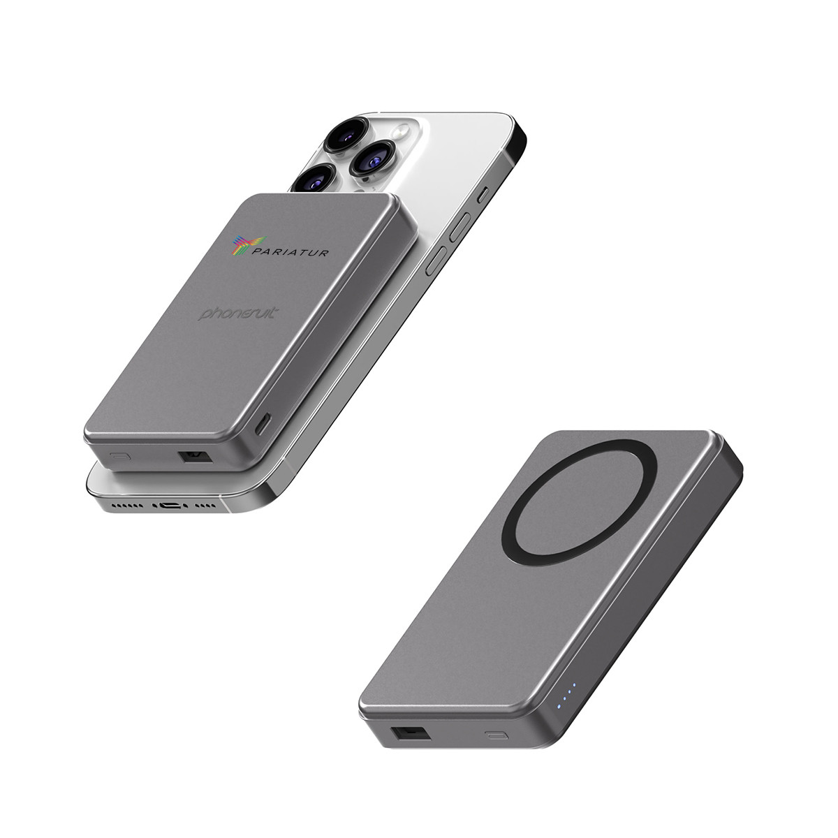 Custom 10,000 mAh PhoneSuit® Elite Mag Qi2 Wireless Battery Pack & Portable Pocket Charger 29027