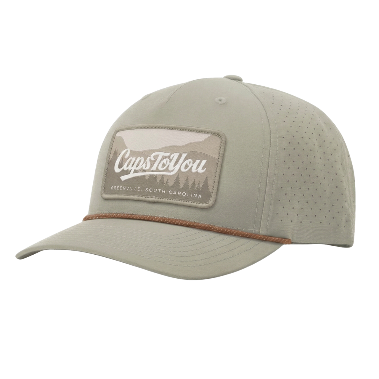Perforated Mesh Lightweight Rope Caps - Custom Patch Hats
