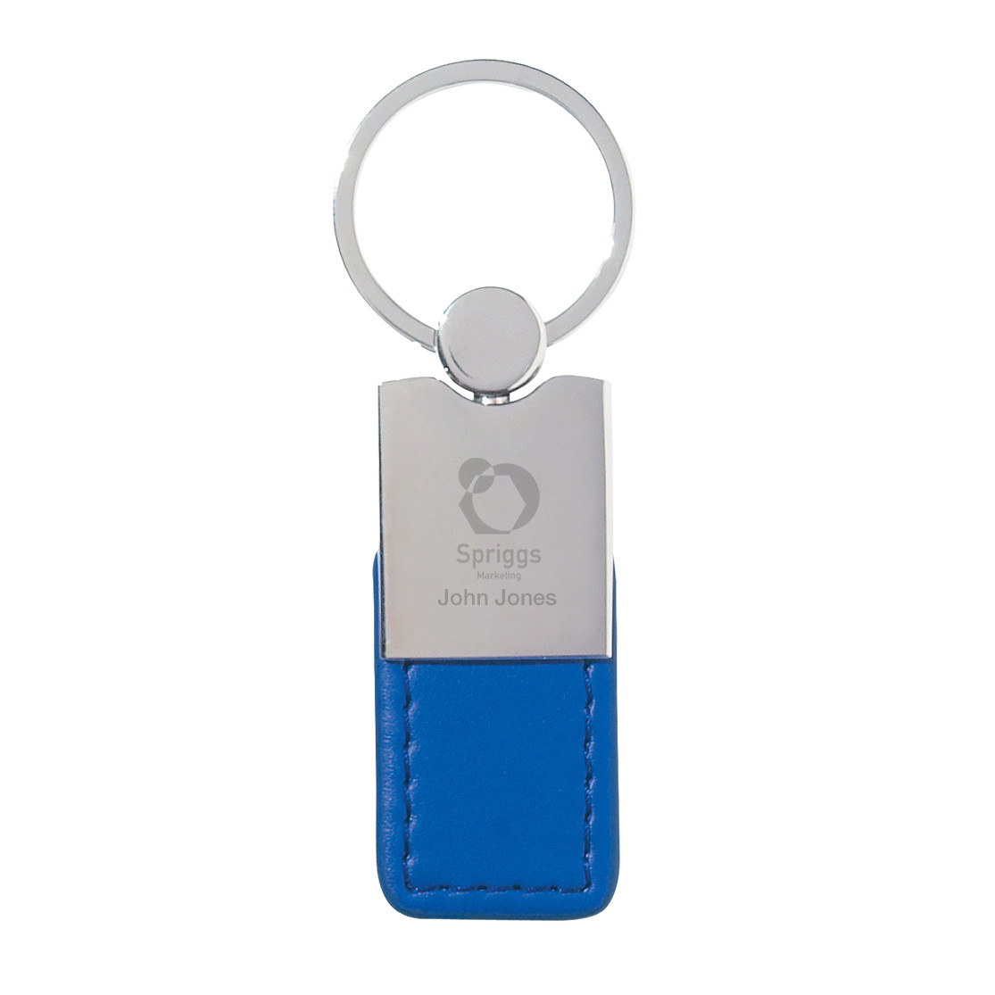 Custom Metal/Simulated Leather Key Tag 4756