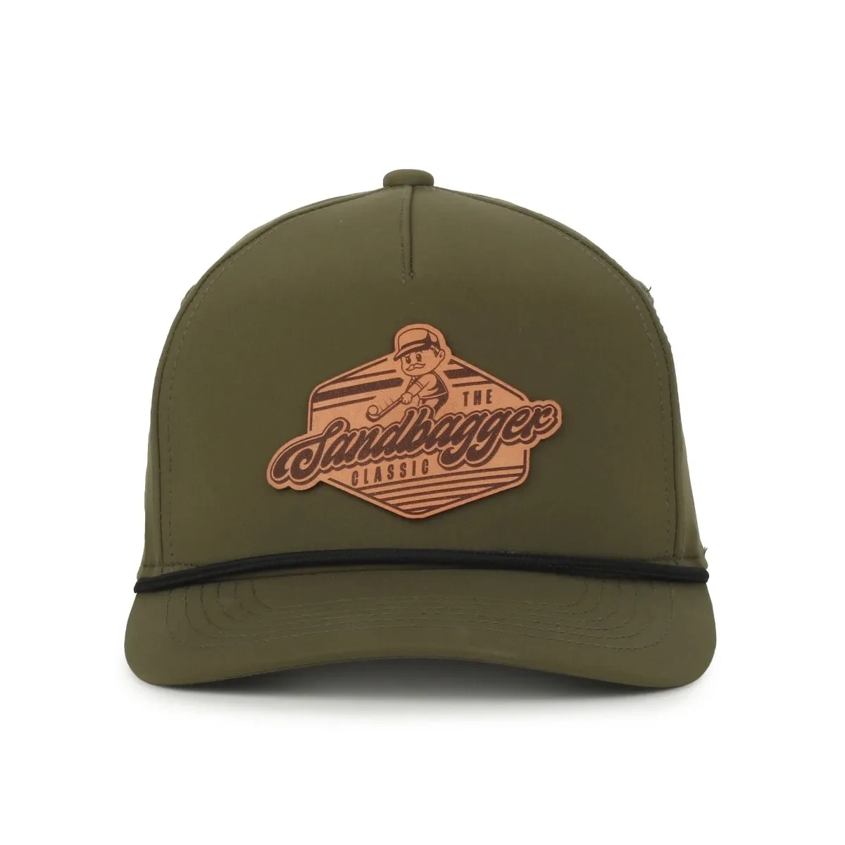 Performance 5 Panel Rope Caps - Custom Leather Patch Hats