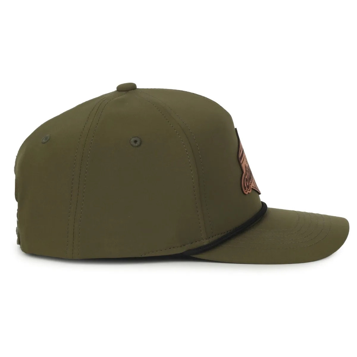 Performance 5 Panel Rope Caps - Custom Leather Patch Hats