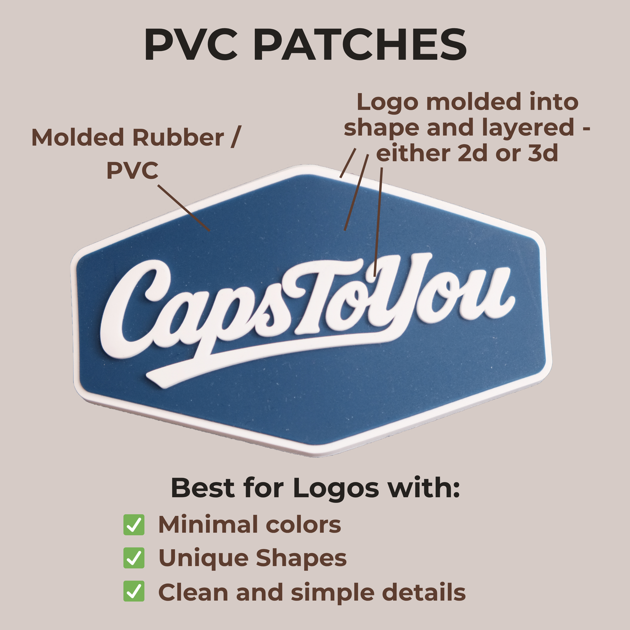 Mid Profile Baseball Caps | Custom PVC Patch Hats