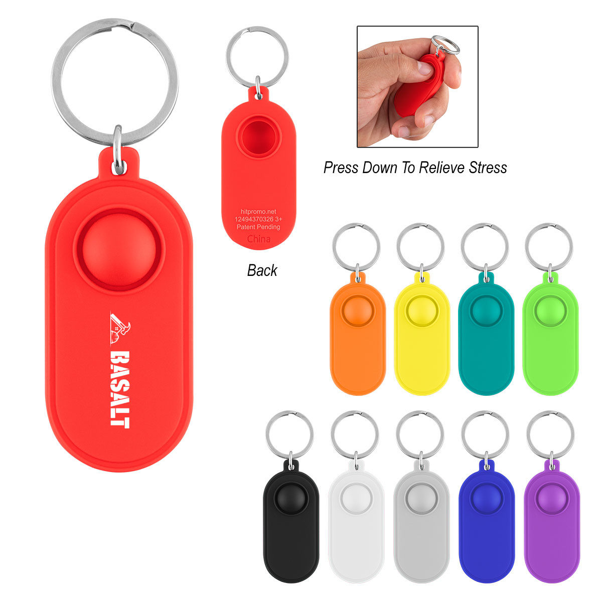 Custom Push Pop Stress Reliever Key Tag 20151