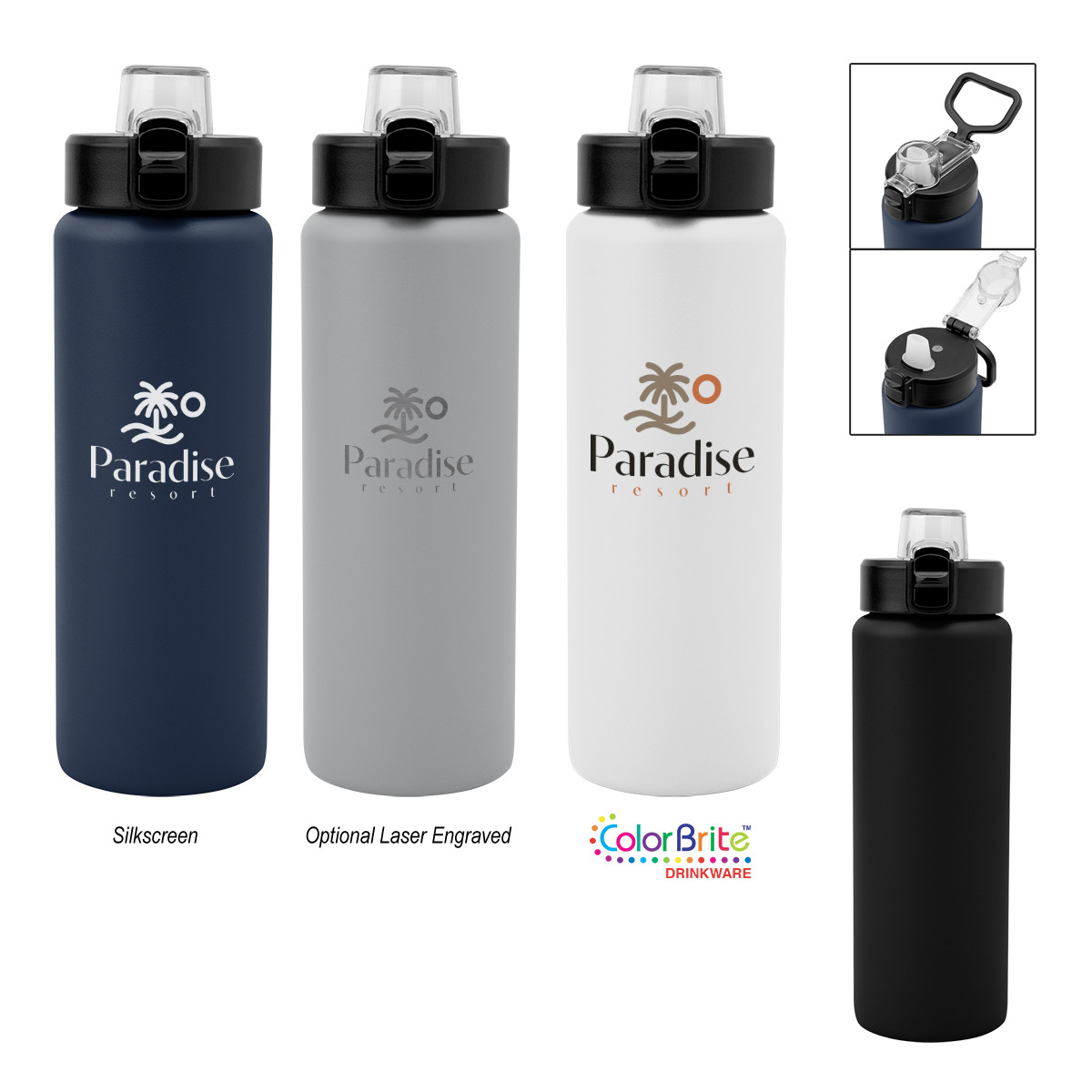Custom 30 Oz. Nolan Recycled Single Wall Stainless Steel Bottle 50324