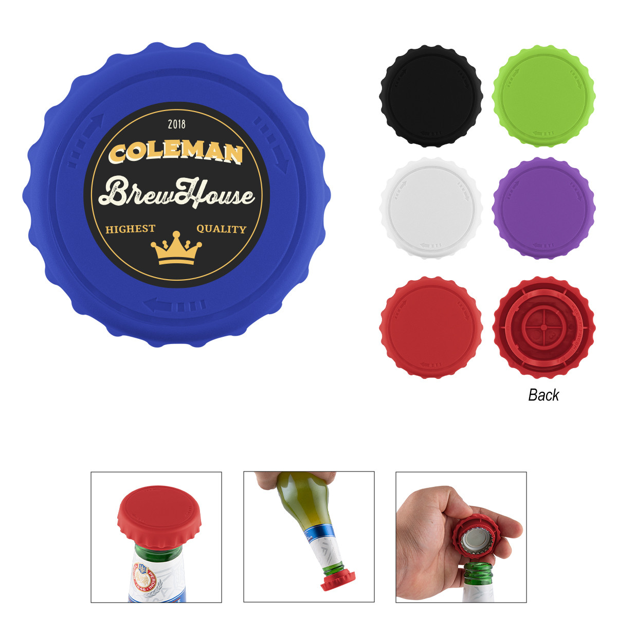 Custom Recycled Twist Bottle Opener & Topper 75254
