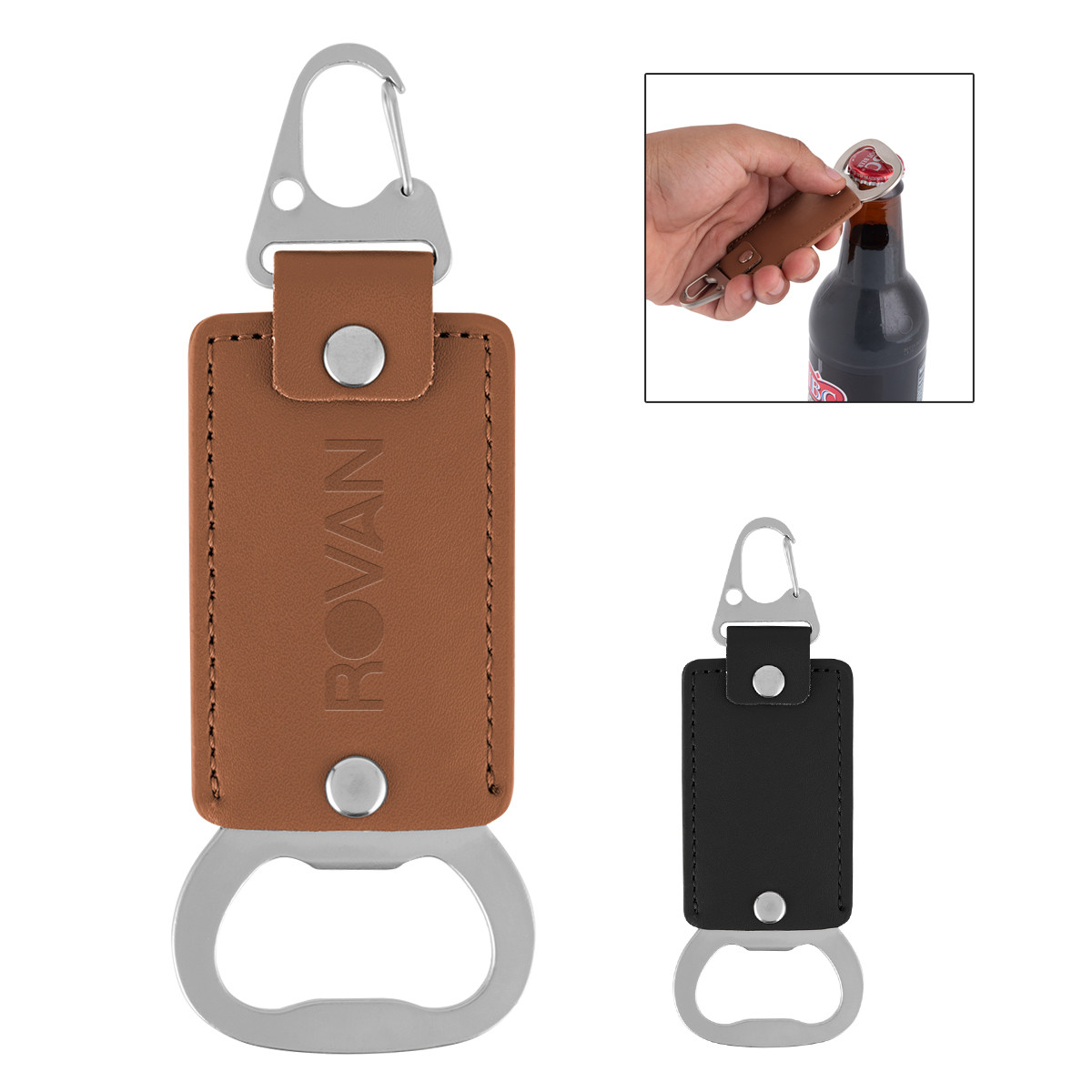 Custom Leatherette Bottle Opener Key Clasp 20161