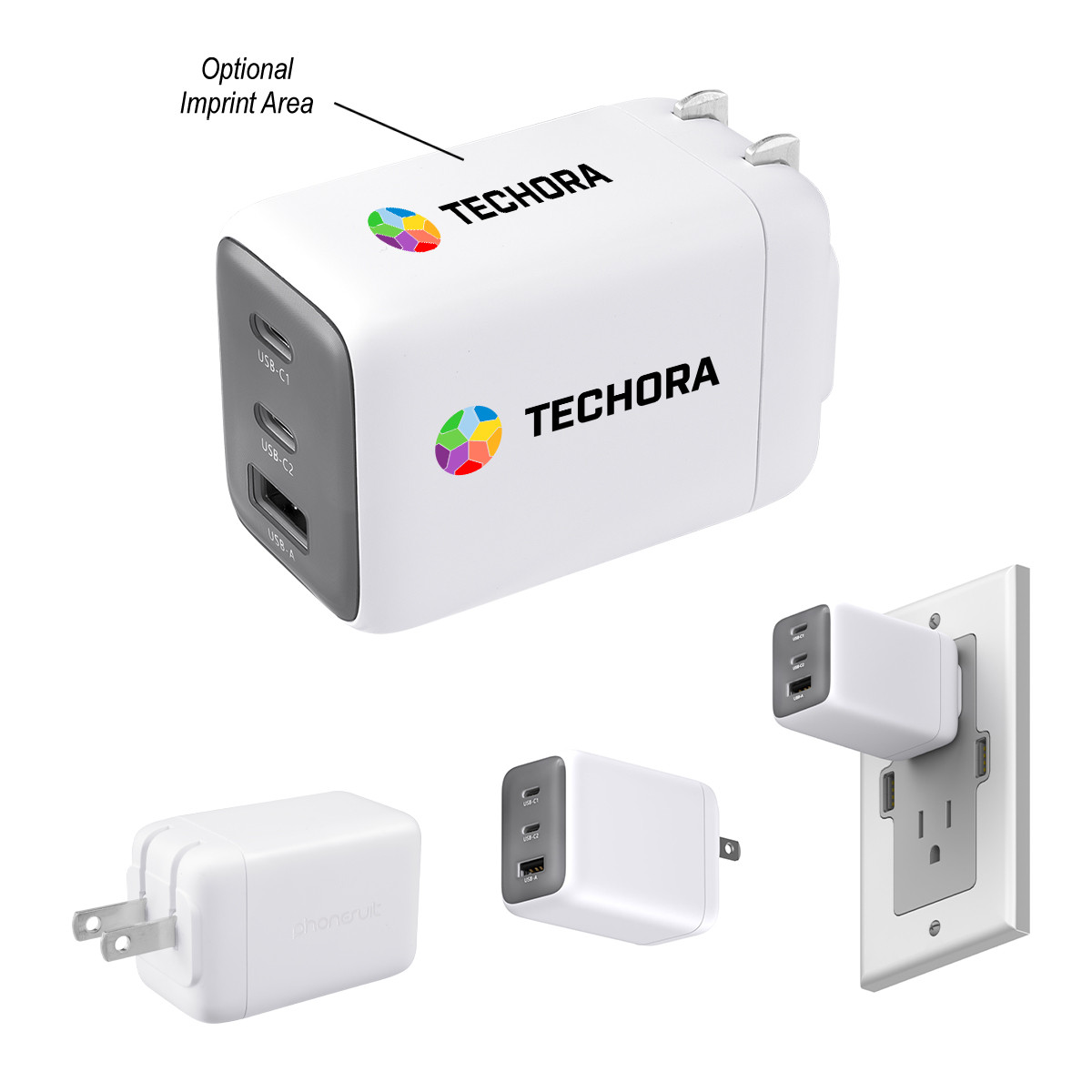 Custom 65W PD PhoneSuit® Gan Wall Charger 29038