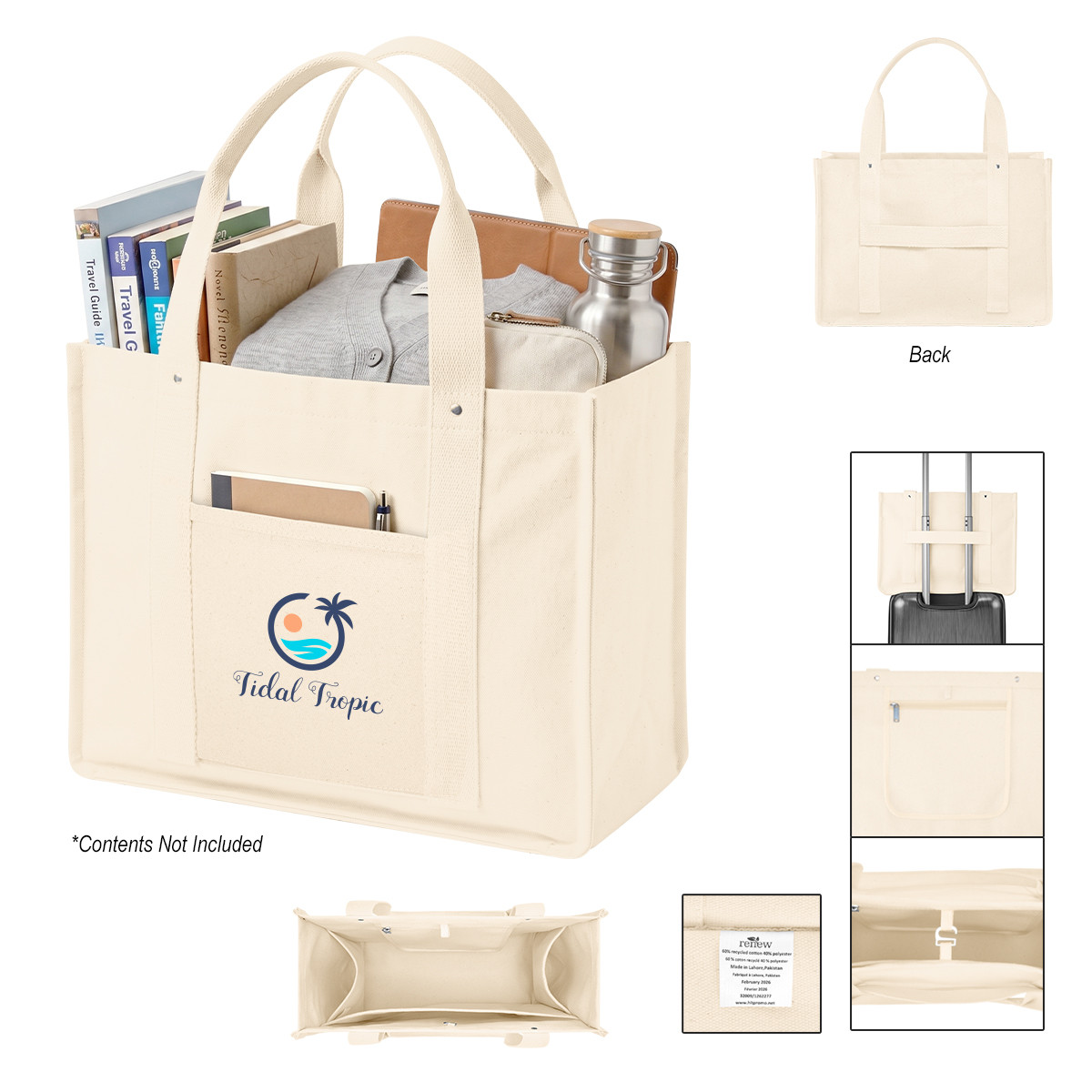 Custom Ventura 24 Oz. Recycled Cotton Tote Bag 32009
