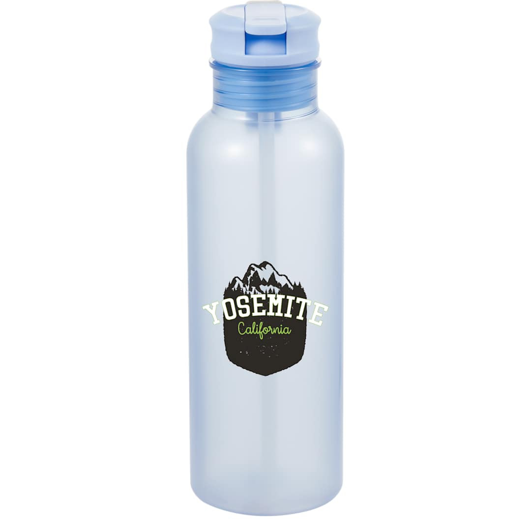 Custom Fraser Frosted 22oz Recycled PET Bottle w/ Straw