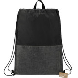 Custom Ash Zippered Recycled Drawstring Bag
