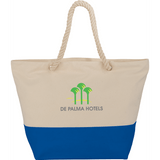 Custom Zippered 12oz Cotton Canvas Rope Tote