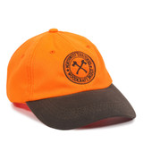 Embroidered Blaze Orange Hat w-Waxed Cotton Visor